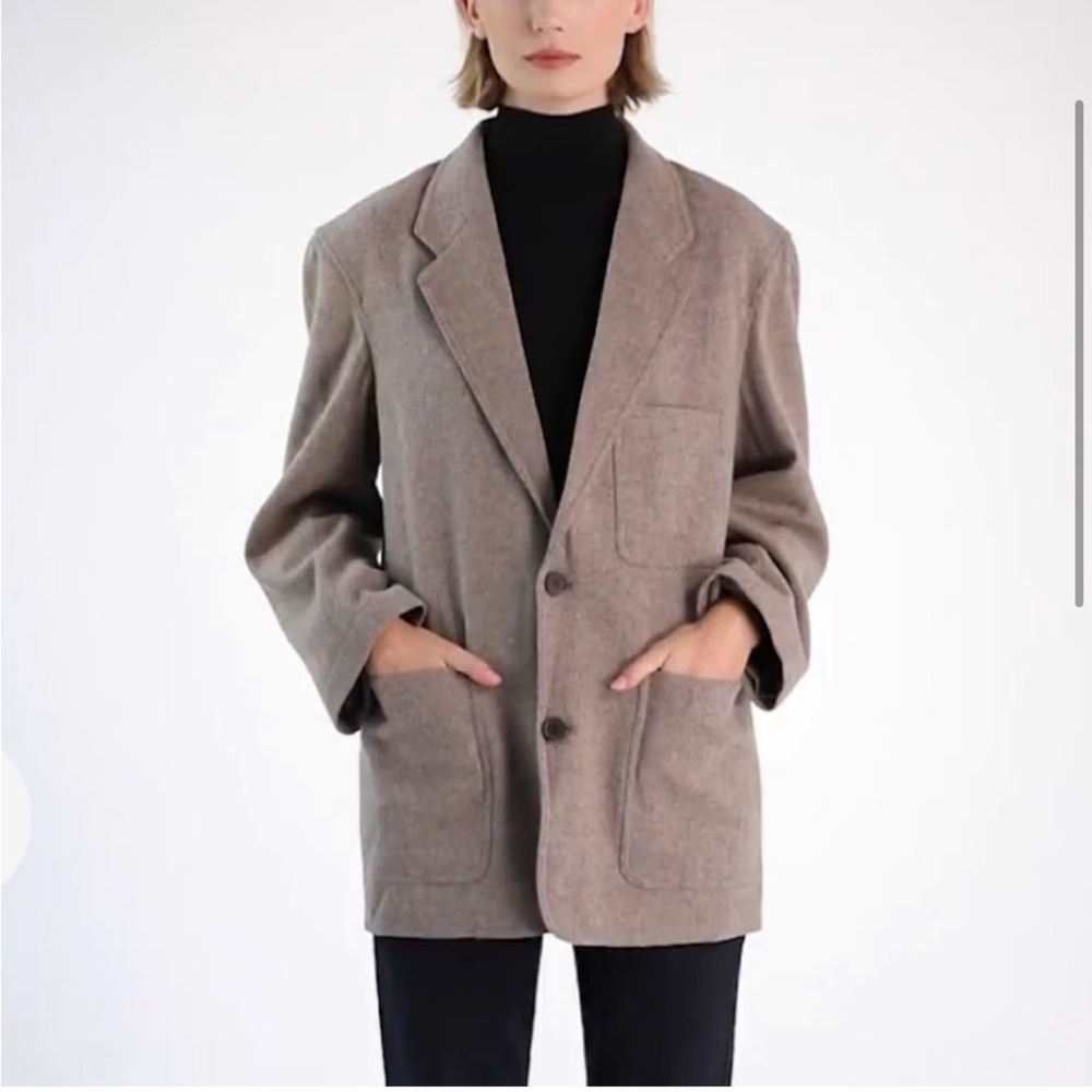 SOLD Oversized Wool Blazer in Oatmeal